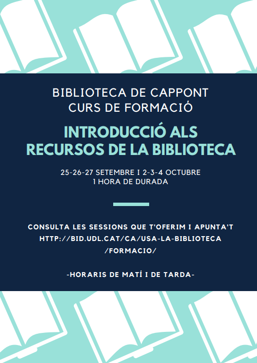 Introducció als recursos de la biblioteca Biblioteca Cappont Setembre 2018